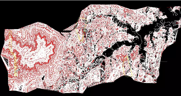 濾除植被后的自動(dòng)化等高線 濾除植被后的自動(dòng)化等高線